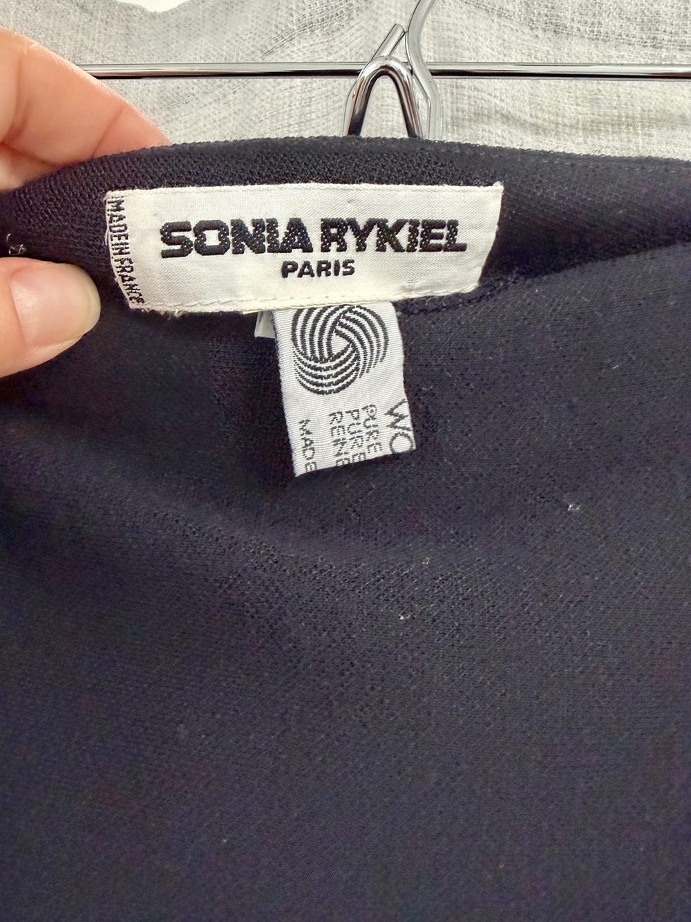 Vintage Sonia Rykiel Paris Woolmark Pure Wool Black Wrap Skirt